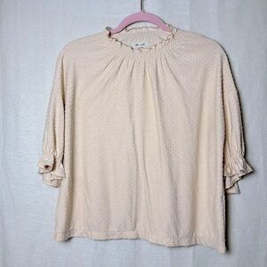 Madewell Cream Swiss Dot Top
